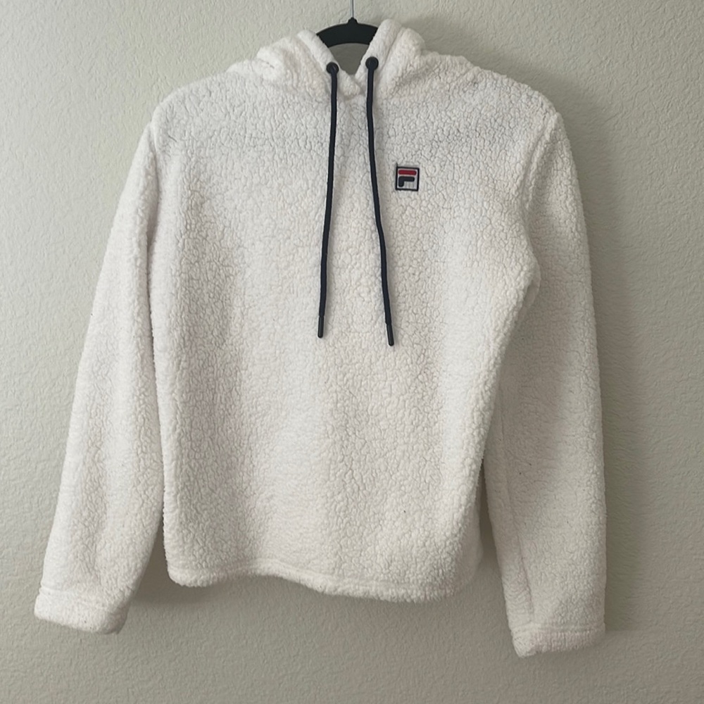FILA - Size S - Hooded White Sherpa Pullover